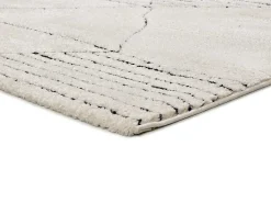Alfombra De Salón-Alfombra interior - étnico con relieve - blanco - 80 x 150 cm - TURIN Negro / Blanco