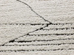 Alfombra De Salón-Alfombra interior - étnico con relieve - blanco - 80 x 150 cm - TURIN Negro / Blanco