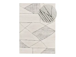 Alfombra De Salón-Alfombra interior - étnico con relieve - blanco - 80 x 150 cm - TURIN Negro / Blanco