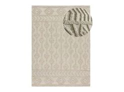 Clearance Alfombra interior - étnico con relieve - - 160 x 230 cm - PAMUK Crema