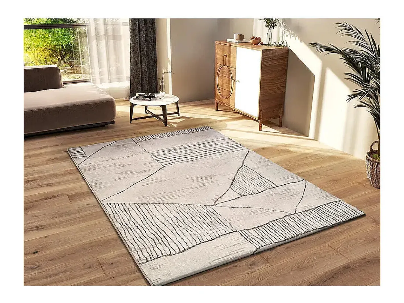 Alfombra De Salón-Alfombra interior - étnico - / marrón - 200 x 285 cm - CERES Crema