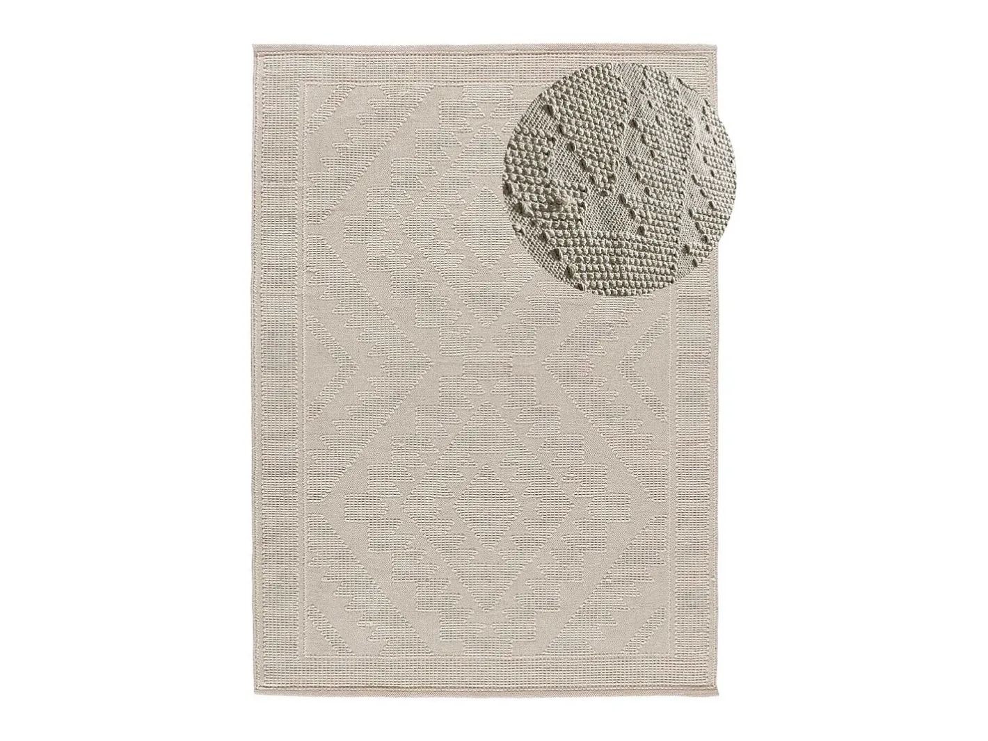 Best Alfombra interior - étnico con relieve - - 60 x 90 cm - PAMUK Crema