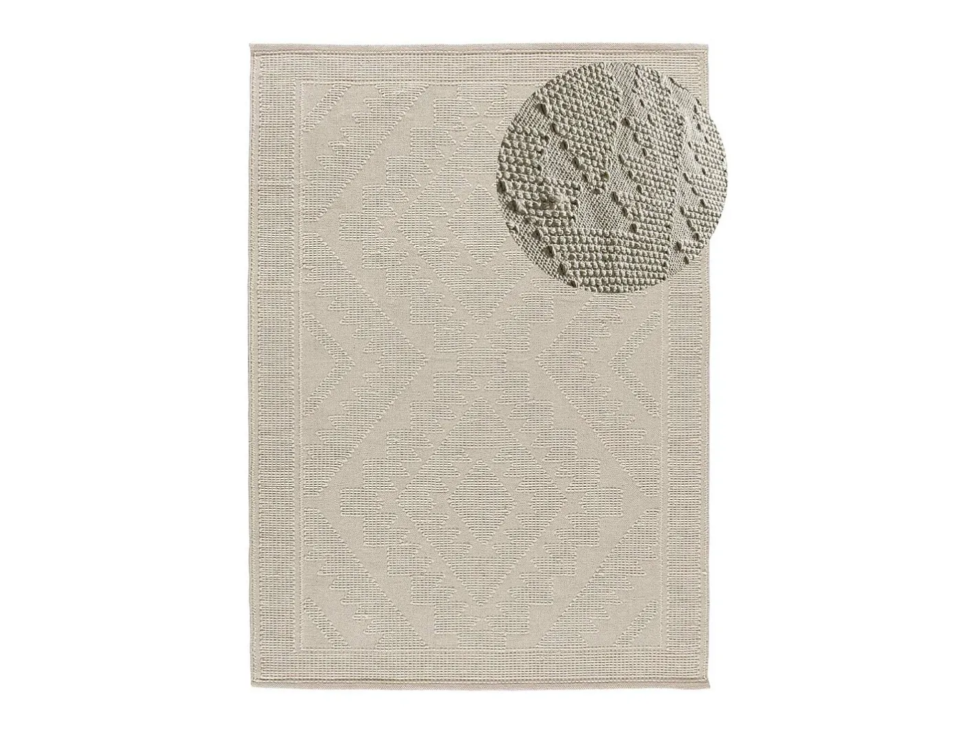 Alfombra interior - étnico con relieve - - 80 x 120 cm - PAMUK Crema Online