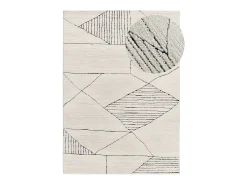 Alfombra De Salón-Alfombra interior - étnico con relieve - blanco - 120 x 170 cm - TURIN Negro / Blanco