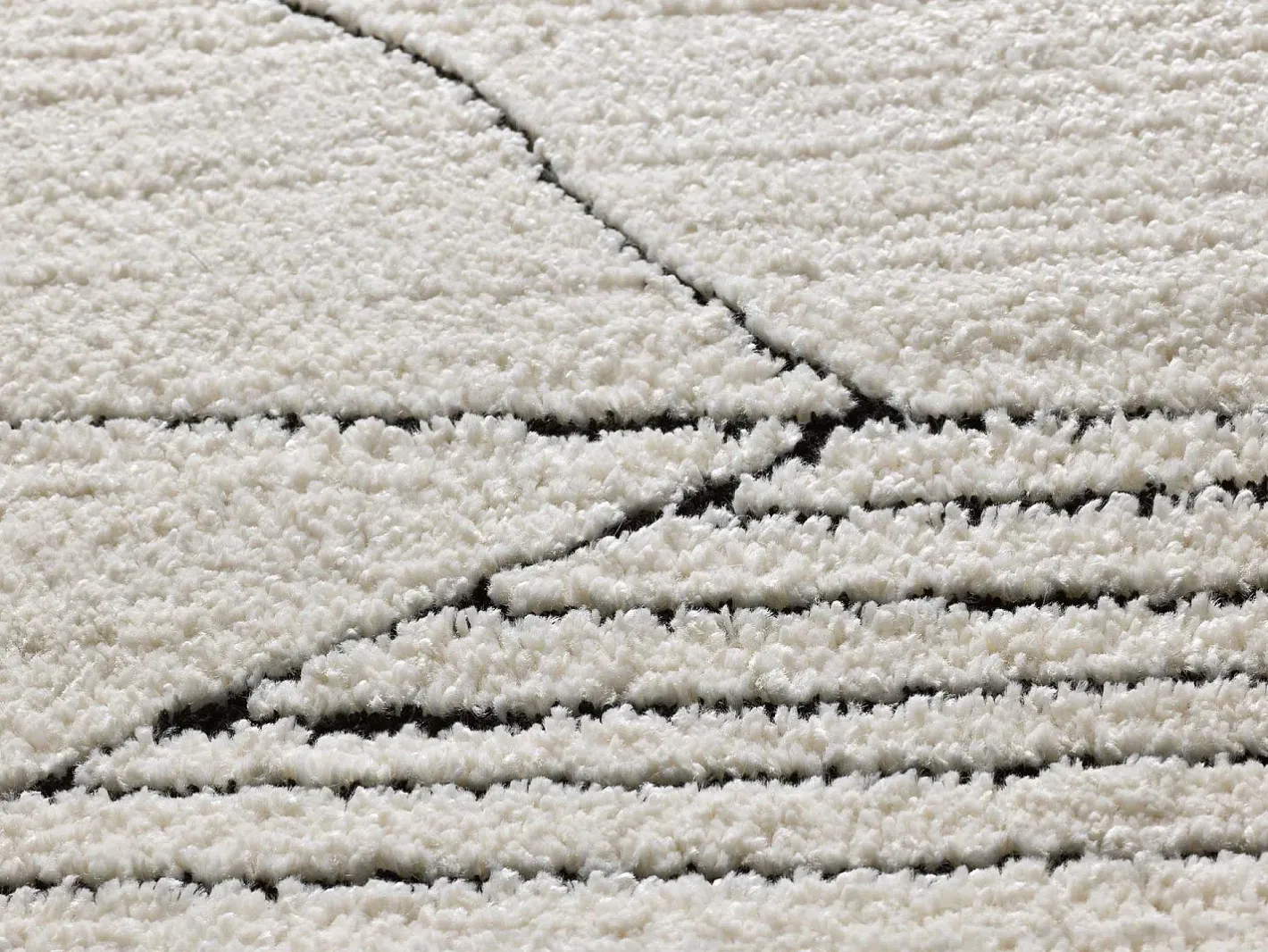 Alfombra De Salón-Alfombra interior - étnico con relieve - blanco - 120 x 170 cm - TURIN Negro / Blanco