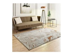 Alfombra interior - abstracto con relieve - beige / caldera - 154 x 230 cm - KEOPS Beige / Cobrizo Outlet