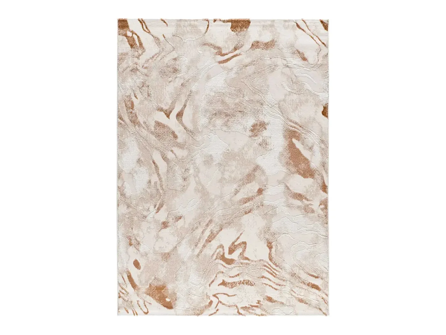 Alfombra interior - abstracto con relieve - beige / caldera - 77 x 150 cm - KEOPS Beige / Cobrizo Online