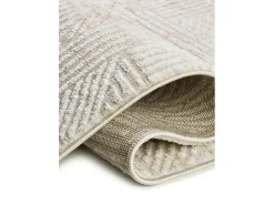 Alfombra interior - geométrico con relieve - beige / caldera - 77 x 150 cm - KEOPS Beige / Cobrizo Discount
