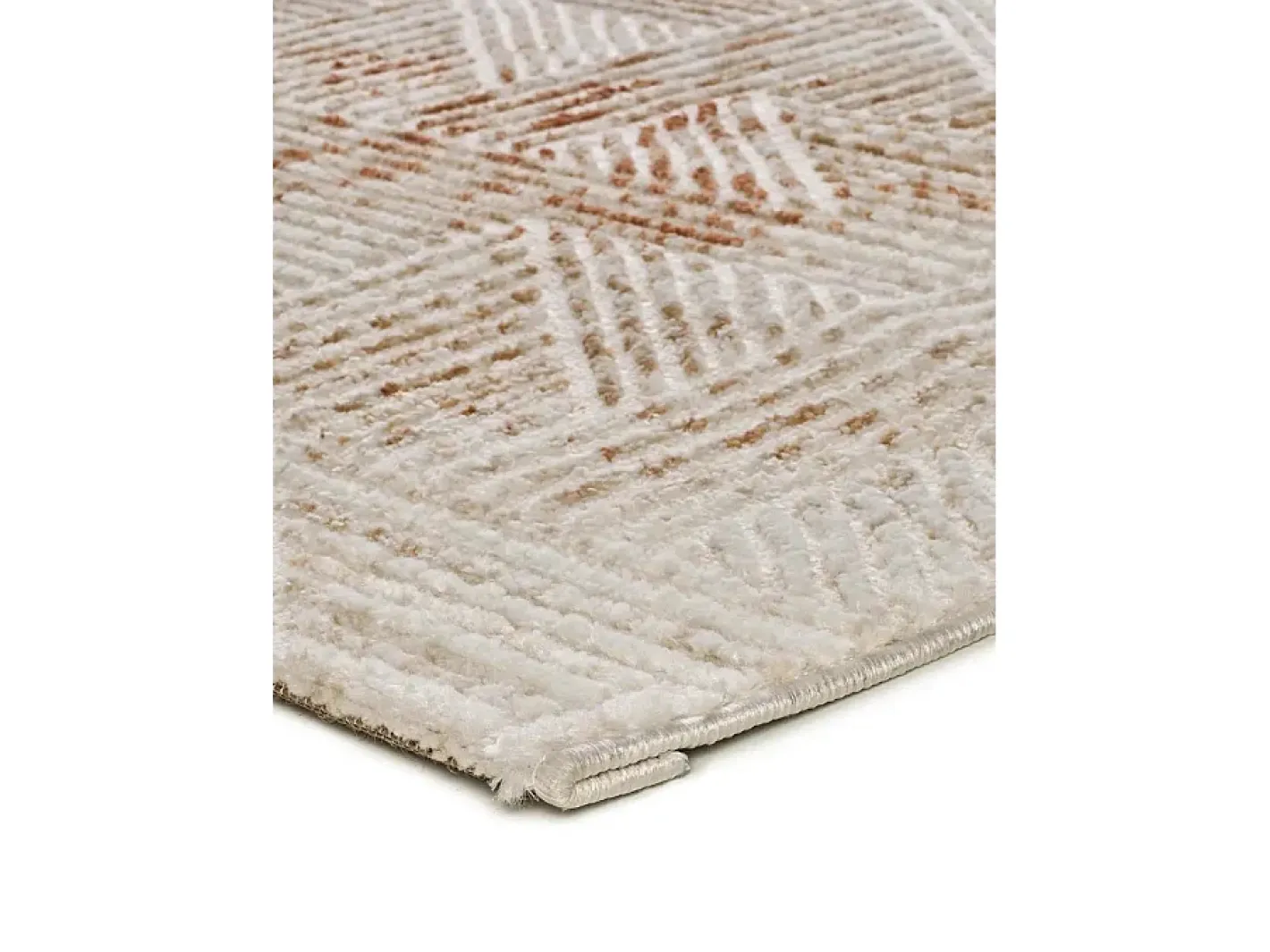 Discount Alfombra interior - geométrico con relieve - beige / caldera - 154 x 230 cm - KEOPS Beige / Cobrizo