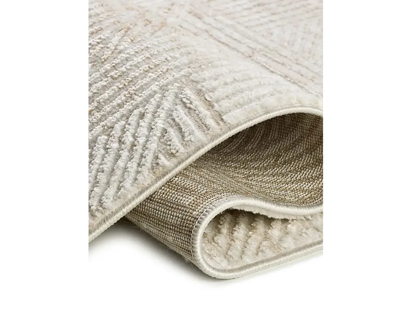 Discount Alfombra interior - geométrico con relieve - beige / caldera - 154 x 230 cm - KEOPS Beige / Cobrizo