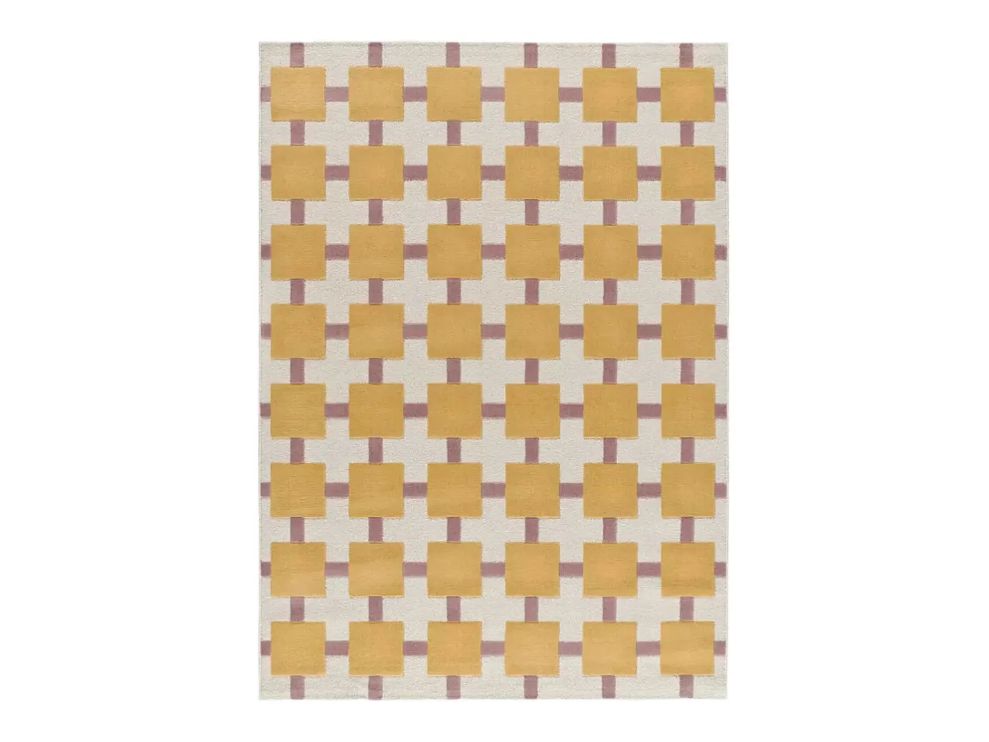 Alfombra interior - geométrico - mostaza / rosa - 120 x 170 cm - FLASHY Rosa / Mostaza Hot