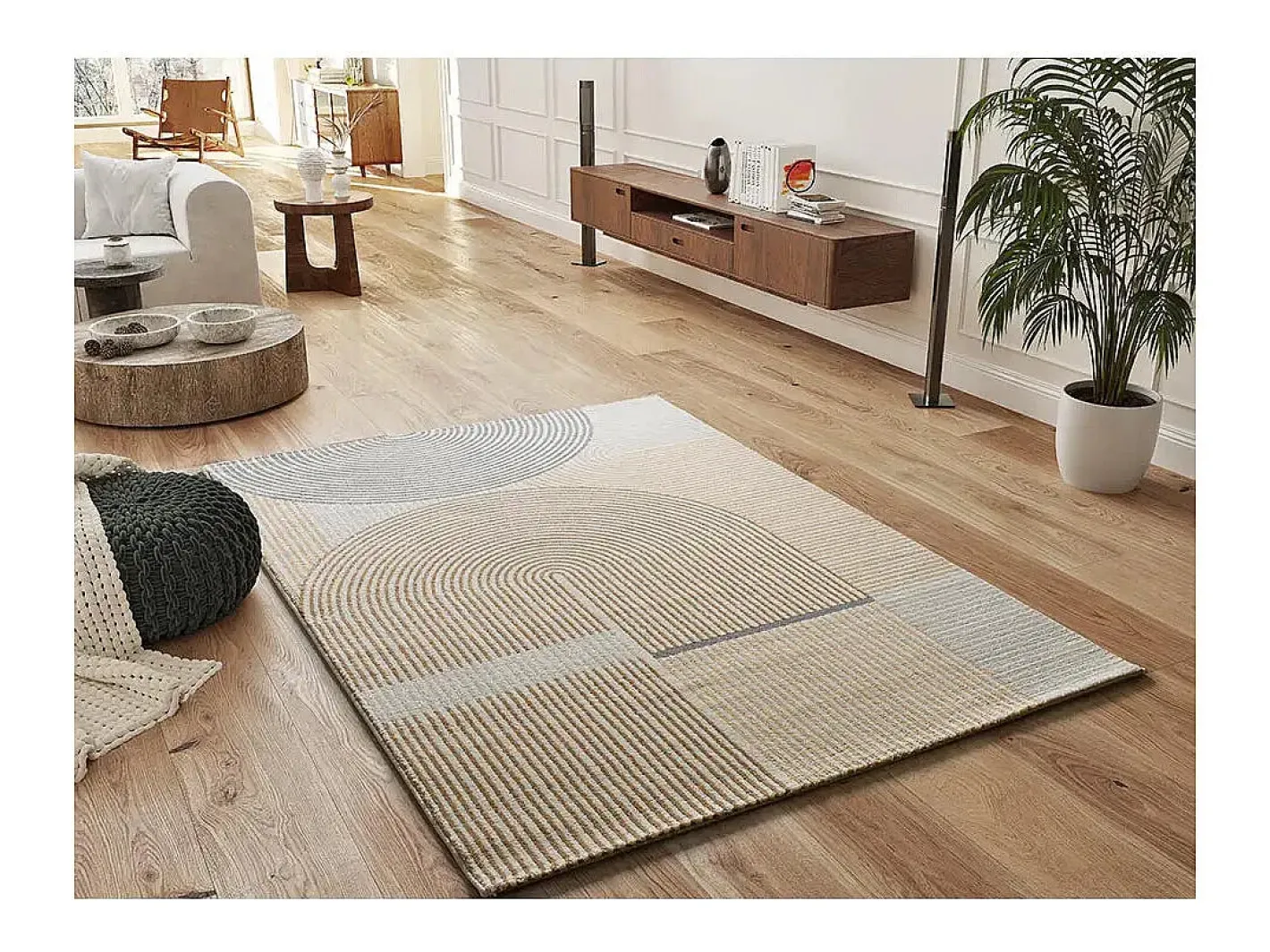 Clearance Alfombra interior - geométrico - beige - 200 x 290 cm - GARDEN Gris / Beige
