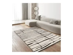 Alfombra interior - moderno - blanco / negro - 200 x 290 cm - RETRO Negro / Blanco Sale