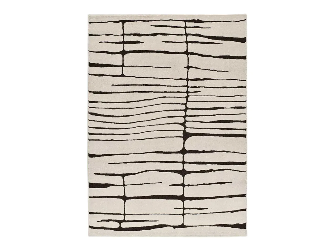 Alfombra De Salón-Alfombra interior - moderno - blanco / negro - 80 x 150 cm - RETRO Negro / Blanco
