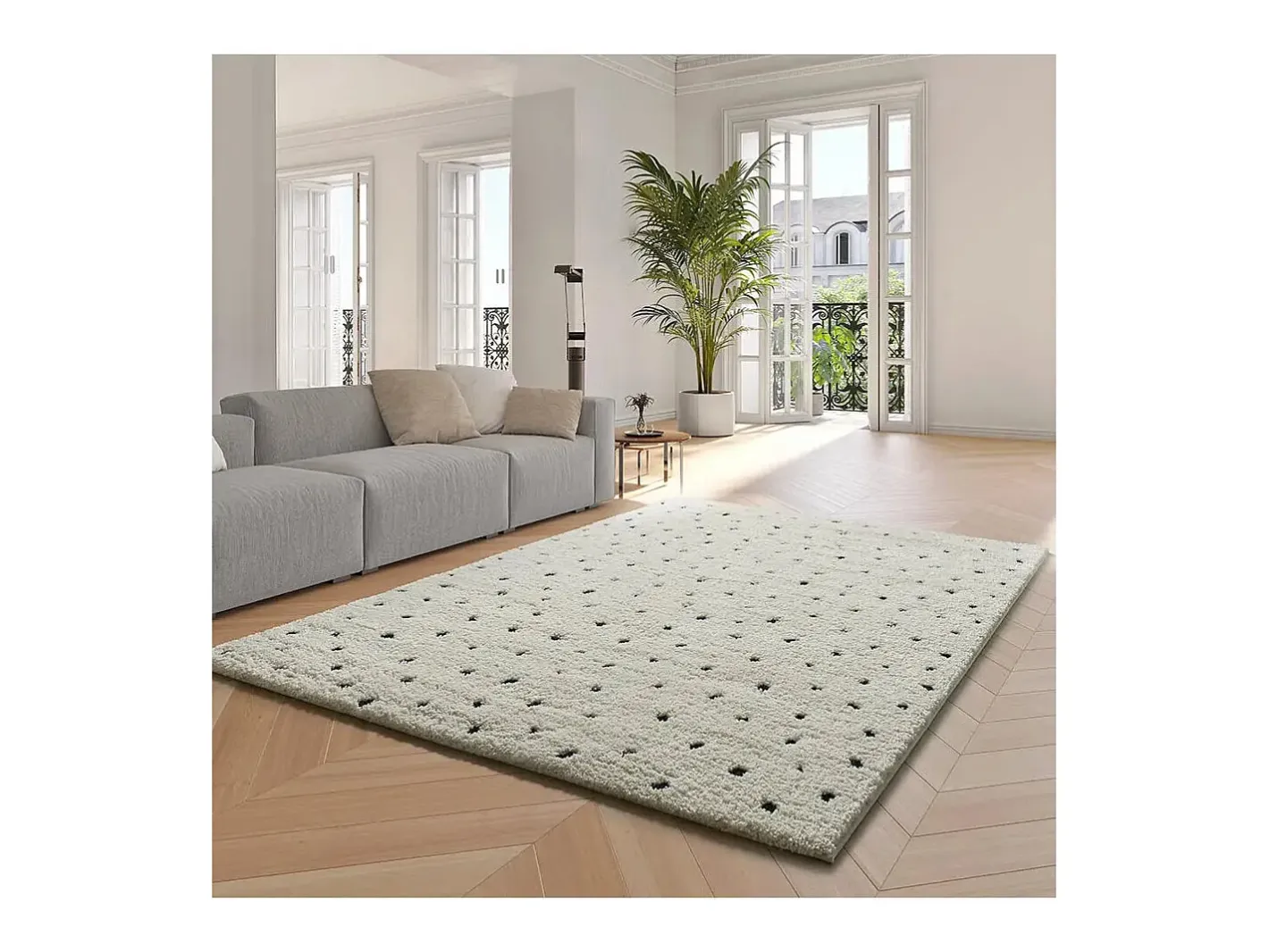 Sale Alfombra interior - shaggy escandinavo - - 60 x 120 cm - ATESA Blanco