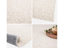 Online Sweeek Alfombra interior borreguito efecto jaspeado Crema