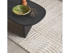 Sweeek Alfombra De Salón-Alfombra interior con diseño gráfico arcos, Crema