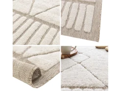 Outlet Sweeek Alfombra interior con motivo étnico bereber, y crema Beige
