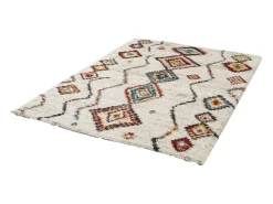 Sweeek Alfombra interior estilo shaggy bereber color y multicolor Crema Outlet