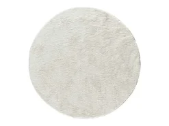 New Alfombra interior redonda - shaggy uni - - diam.120 cm - ROMA Blanco