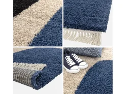 Sweeek Alfombra De Salón-Alfombra interior shaggy con patrones geométricos Crema