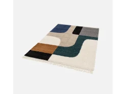 Sweeek Alfombra De Salón-Alfombra interior shaggy con patrones geométricos Crema