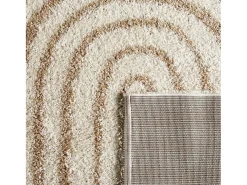 Discount Sweeek Alfombra interior shaggy con diseños geométricos arco iris Beige
