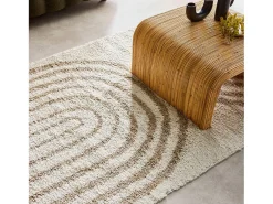 Discount Sweeek Alfombra interior shaggy con diseños geométricos arco iris Beige