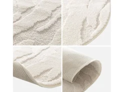 Discount Sweeek Alfombra interior shaggy galet motivo geométrico beige Crema