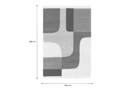 Sweeek Alfombra interior shaggy con patrones geométricos Crema Discount
