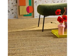 Sweeek Alfombra De Salón-Alfombra interior/exterior efecto yute claro con toques de color Color natural claro