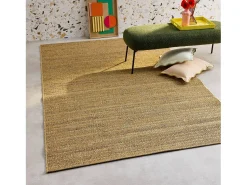 Sweeek Alfombra De Salón-Alfombra interior/exterior efecto yute claro con toques de color Color natural claro