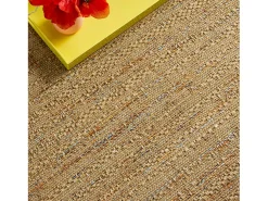 Sweeek Alfombra De Salón-Alfombra interior/exterior efecto yute claro con toques de color Color natural claro