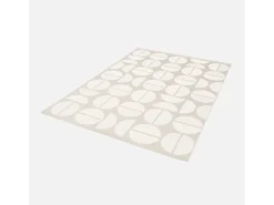 Discount Sweeek Alfombra interior/exterior diseño geométrico beige poliéster reciclado Crema