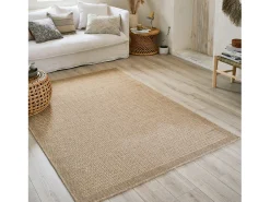 Alfombra De Salón-Alfombra interior/exterior efecto tela de yute Beige