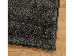 Alfombra De Cocina-Alfombra ISTAN de pelo largo, aspecto antracita brillante, 120x170 cm Gris