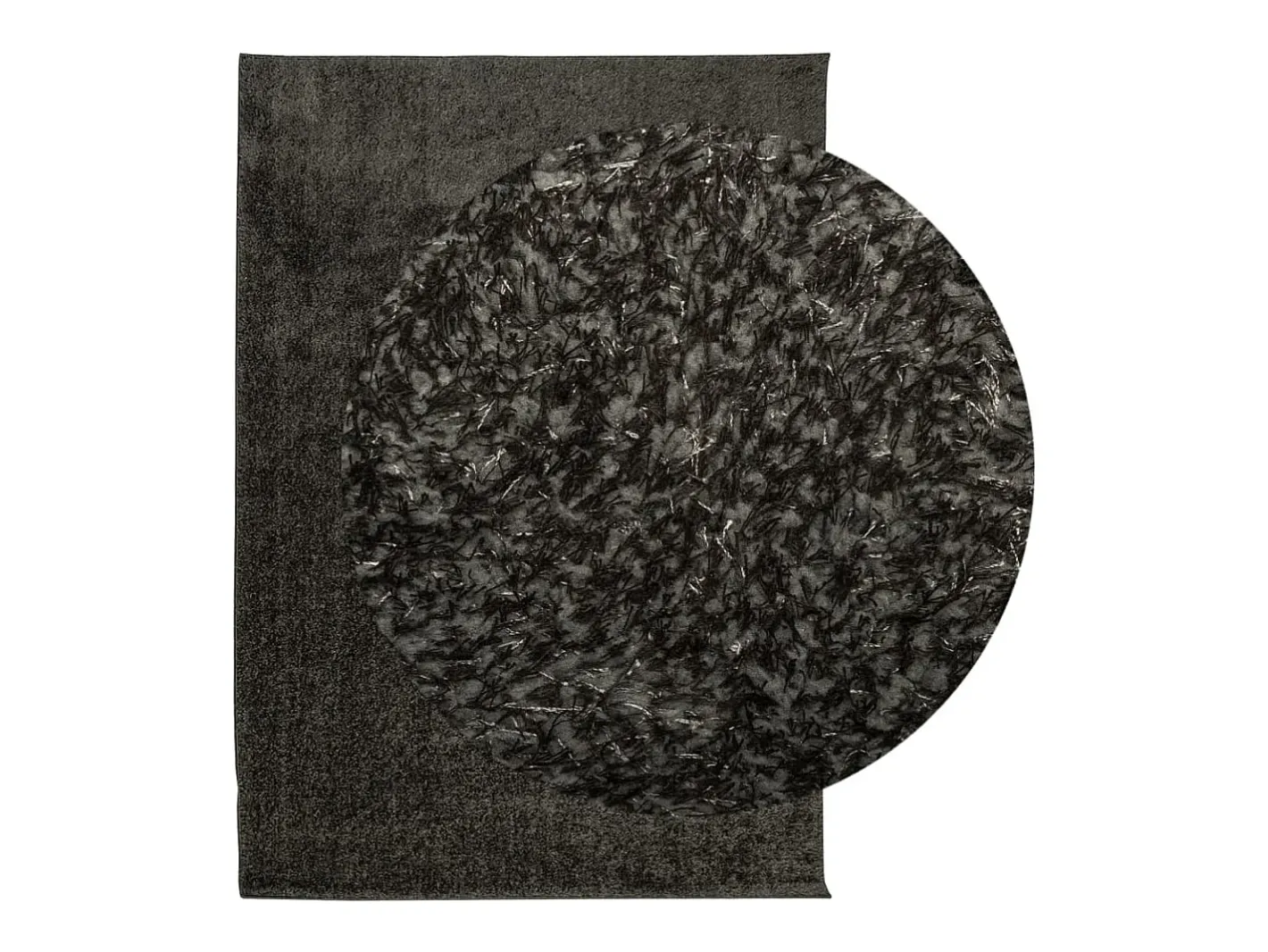 Alfombra De Cocina-Alfombra ISTAN de pelo largo, aspecto antracita brillante, 120x170 cm Gris
