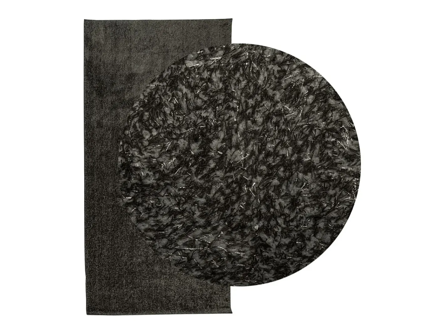 Alfombra De Cocina-Alfombra ISTAN de pelo largo, aspecto antracita brillante, 100x200 cm Gris