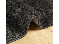 Alfombra De Cocina-Alfombra ISTAN de pelo largo, aspecto antracita brillante, 100x200 cm Gris