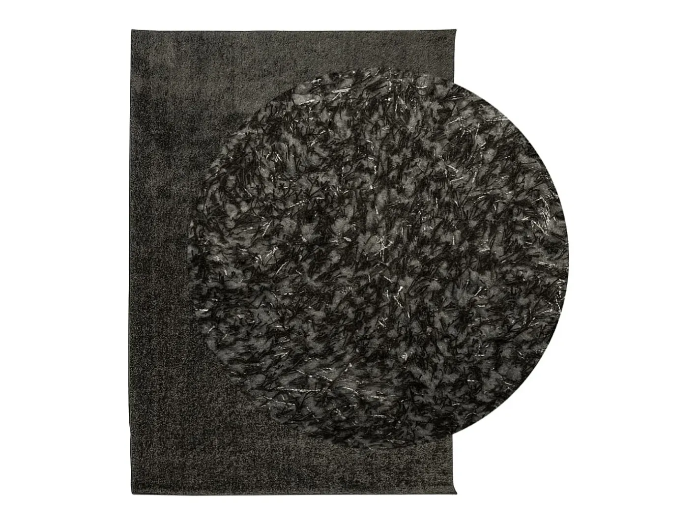 Hot Alfombra ISTAN de pelo largo, aspecto antracita brillante, 140x200 cm Gris