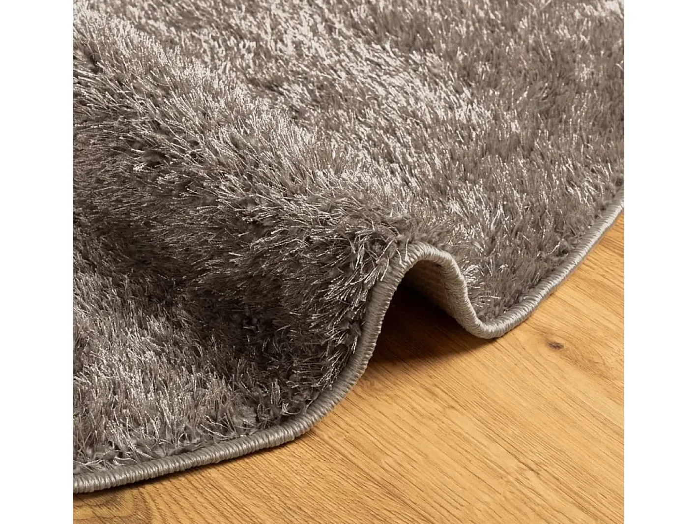 Alfombra ISTAN de pelo largo, acabado brillante, Ø 100 cm Gris Best