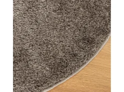 Alfombra ISTAN de pelo largo, acabado brillante, Ø 100 cm Gris Best