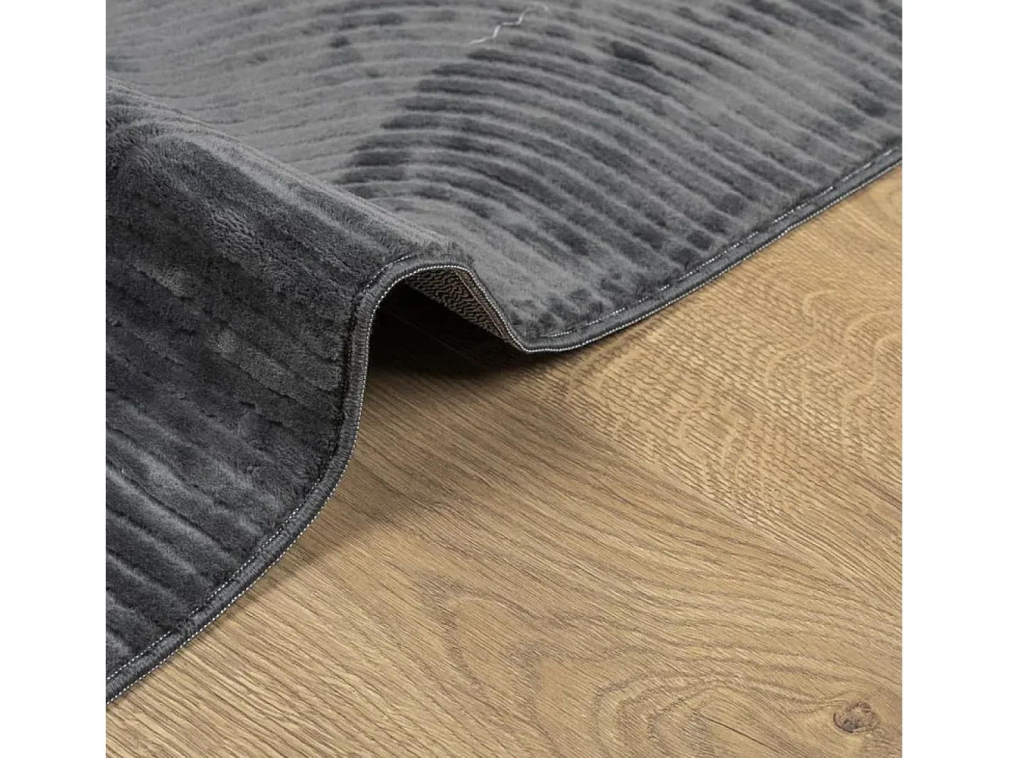 Alfombra IZA de pelo corto de estilo escandinavo en color antracita 240x340 cm Gris Hot