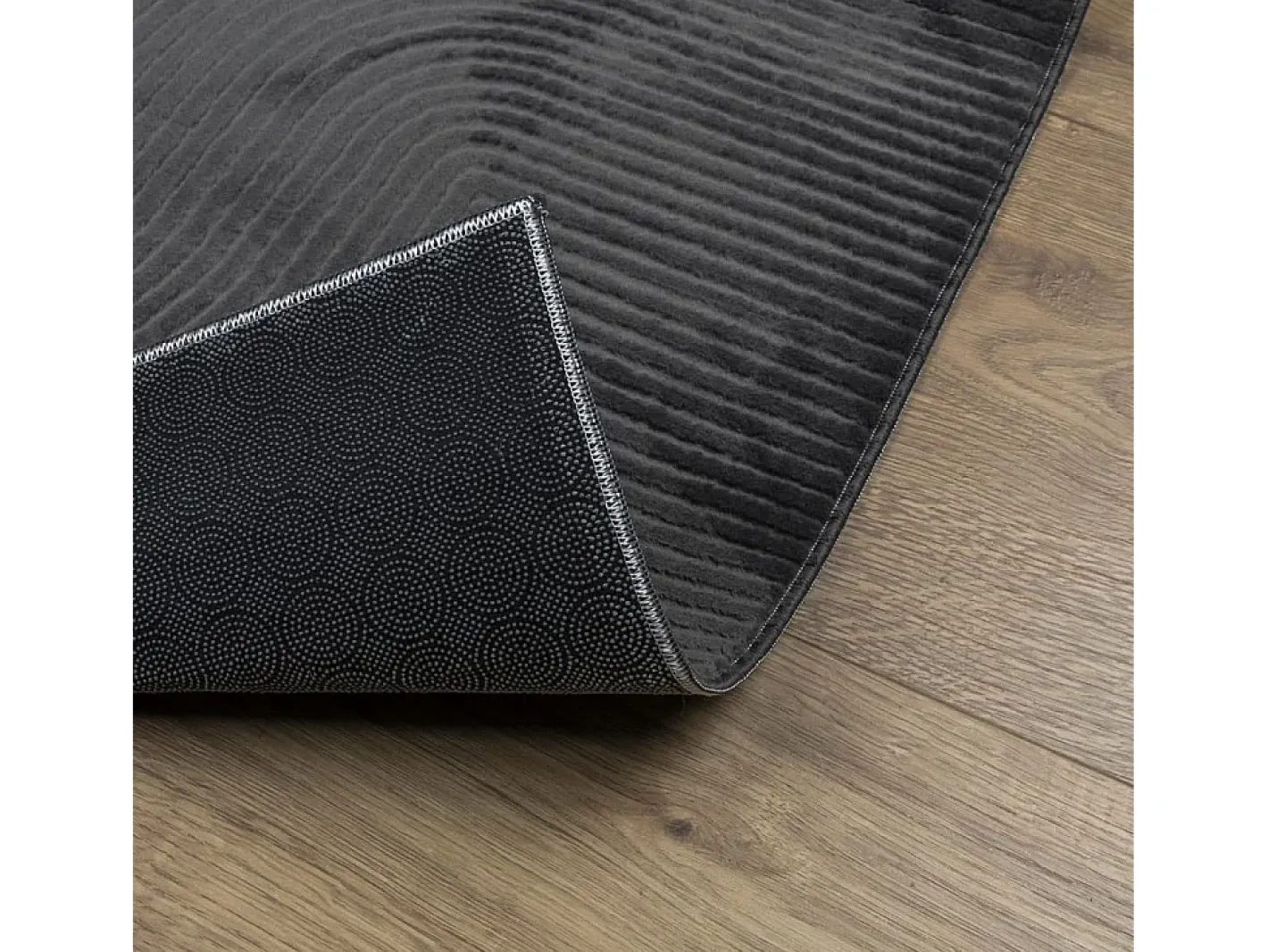 Alfombra IZA de pelo corto de estilo escandinavo en color antracita 80x150 cm Gris Best