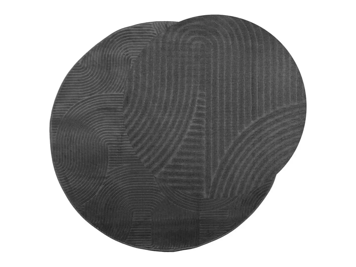 Alfombra IZA de pelo corto de estilo escandinavo en color antracita Ø 100 cm Gris Sale