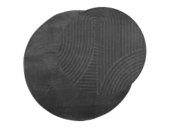 Alfombra De Cocina|Alfombra Redonda-Alfombra IZA de pelo corto de estilo escandinavo en color antracita Ø 120 cm Gris