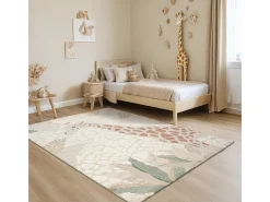 the carpet Alfombra Infantil-Alfombra Jungle Kids Habitación Infantil 3D Resistente - - 140x200 cm Crema