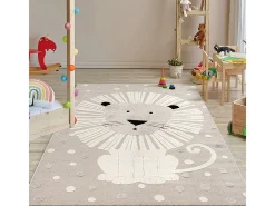 the carpet Alfombra Jungle Kids Habitación Infantil 3D Resistente - - 140x200 cm Beige Outlet