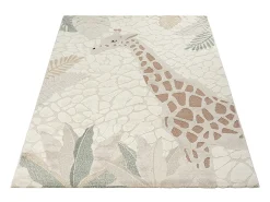 the carpet Alfombra Infantil-Alfombra Jungle Kids Habitación Infantil 3D Resistente - - 120x170 cm Crema