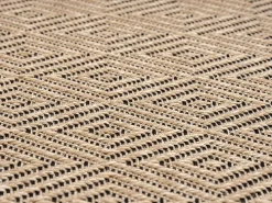 Best the carpet Alfombra Kansas Exterior Interior Aspecto Yute Resistente Diamante Intemperie - Naturaleza - 160 x 230 cm Color natural claro